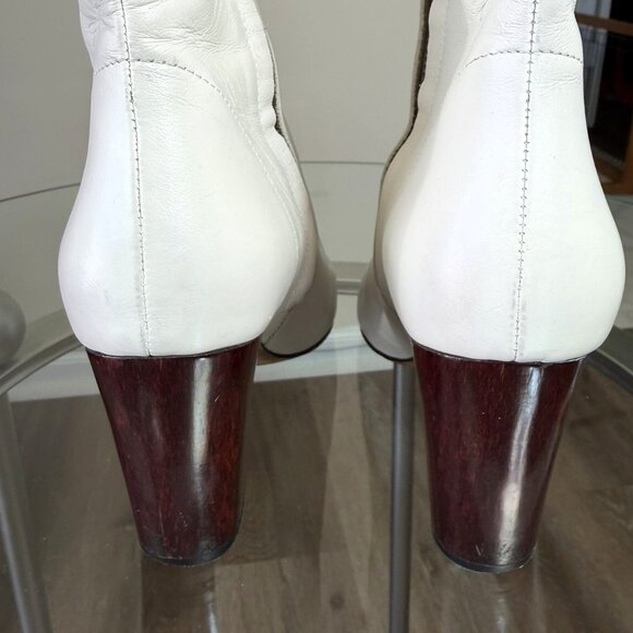 IRO Paris cream/white leather ankle boots Sz 37 US 6.5 - Picture 10 of 13